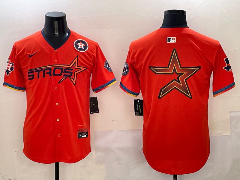Men Houston Astros Blank Orange Five generation Joint Name 2025 Nike MLB Jersey style 8